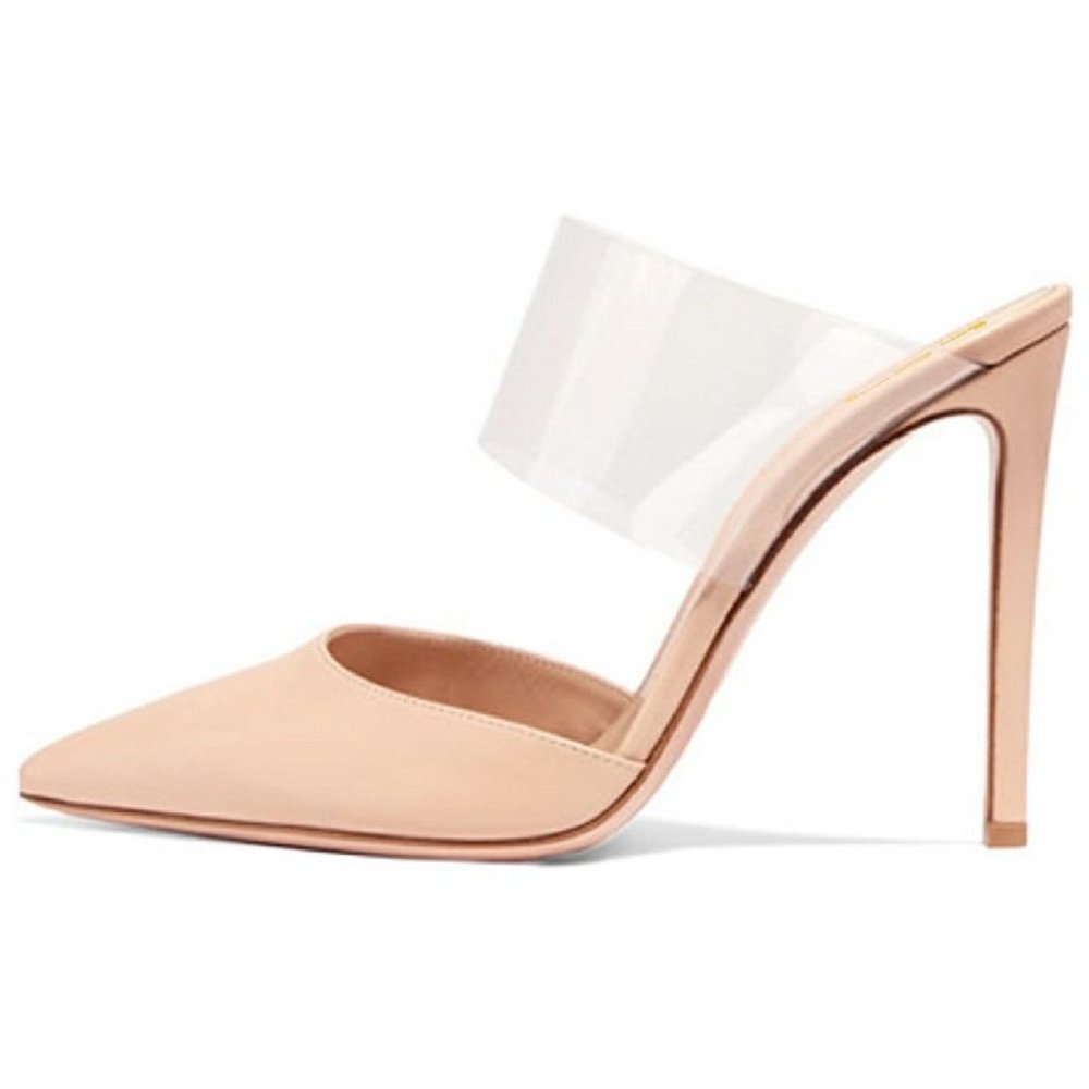 FSJ Women Clear Stiletto High Heels Sandals Pointe